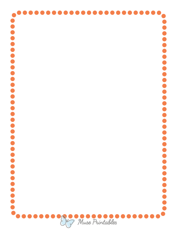 Orange Rounded Medium Dotted Line Border