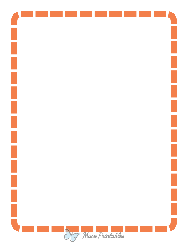 Orange Rounded Thick Dashed Line Border
