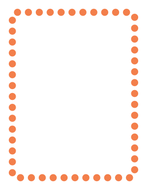 Orange Rounded Thick Dotted Line Border