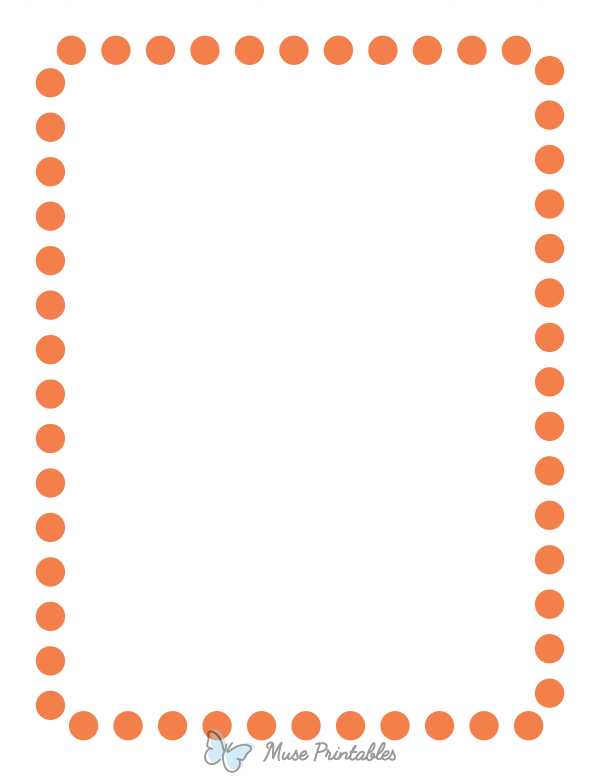 Orange Rounded Thick Dotted Line Border