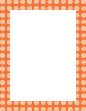 Orange Scribble Polka Dot Border