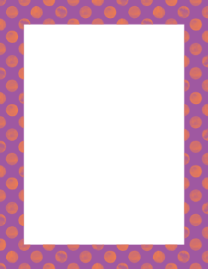 Orange Watercolor Polka Dots on Purple Border