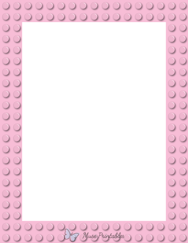Pastel Pink Toy Block Border