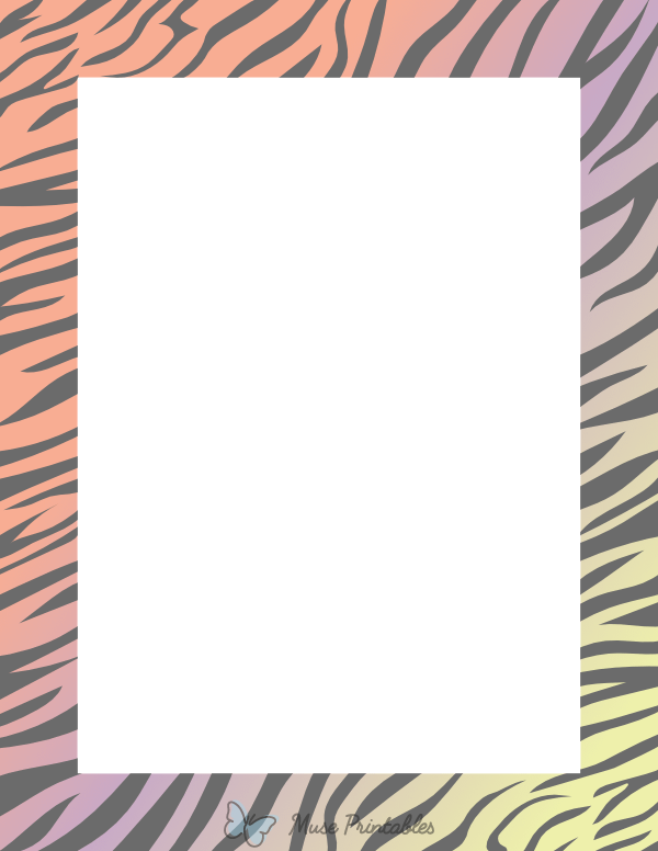 Pastel Zebra Print Border