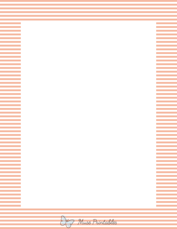 Peach And White Mini Horizontal Striped Border