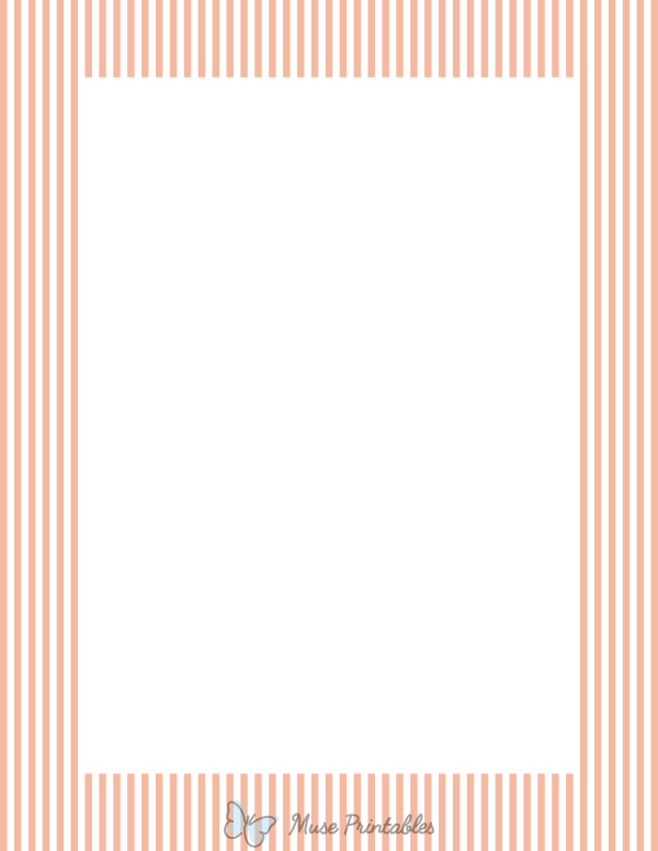Peach And White Mini Vertical Striped Border