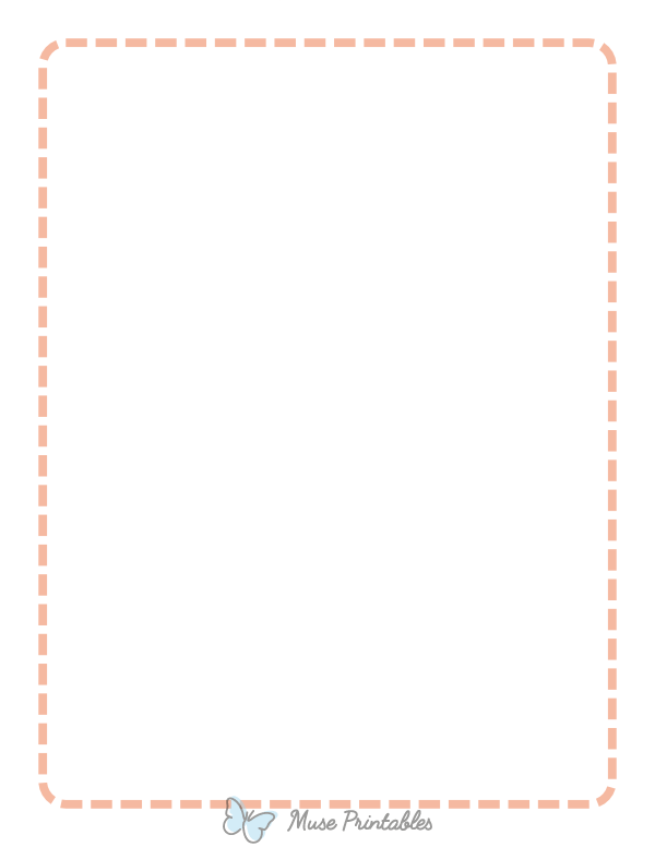 Peach Rounded Medium Dashed Line Border