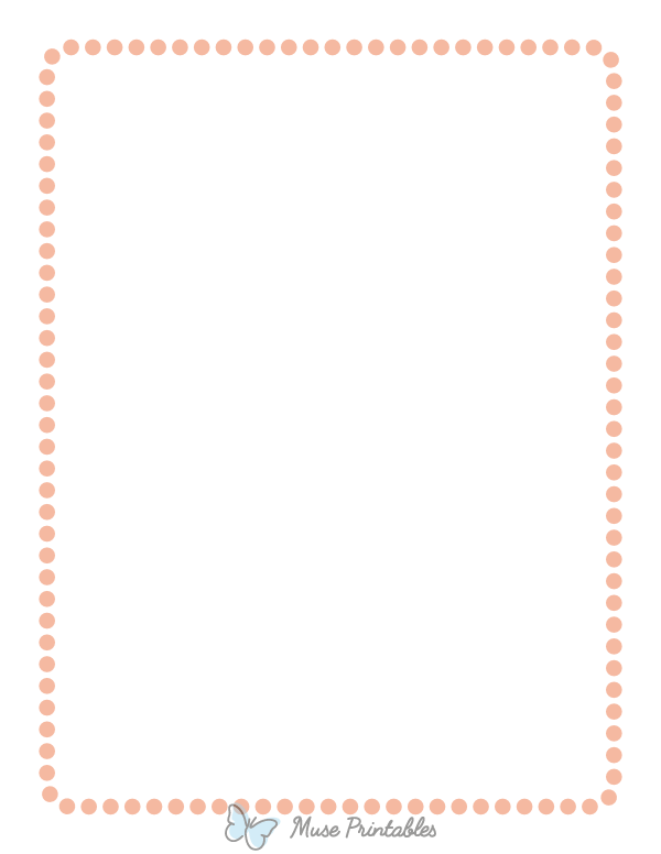 Peach Rounded Medium Dotted Line Border