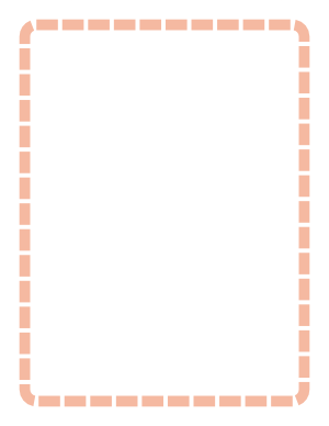 Peach Rounded Thick Dashed Line Border