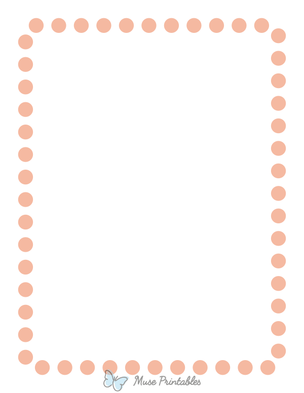 Peach Rounded Thick Dotted Line Border