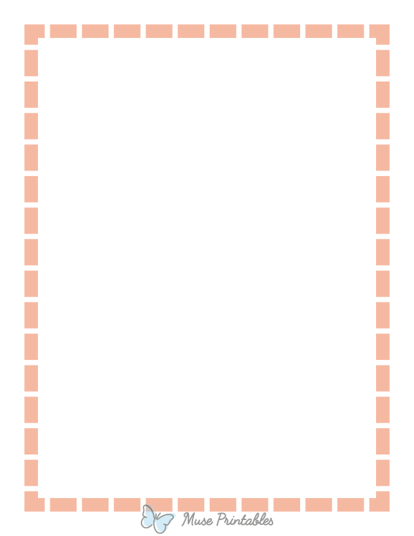 Peach Thick Dashed Line Border