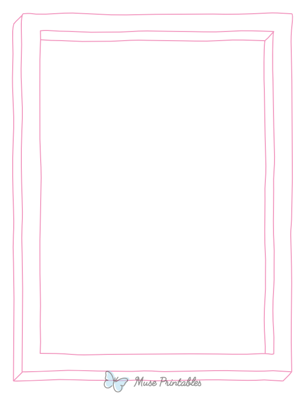 Pink 3d Doodle Frame Border