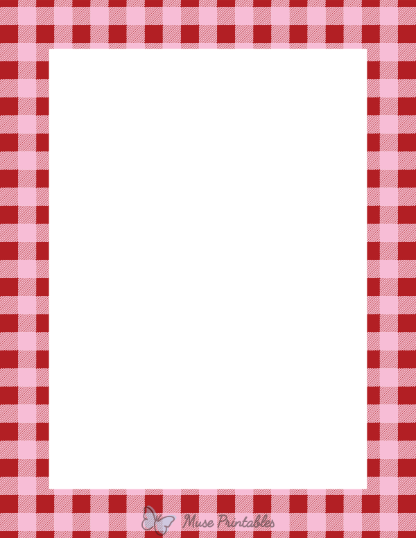 Pink and Red Buffalo Plaid Border