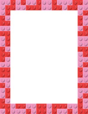 Pink and Red Toy Block Border