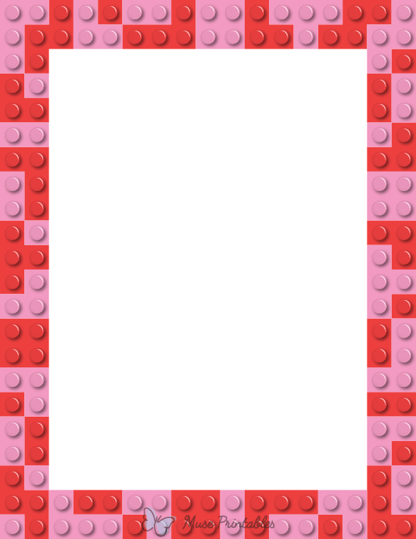 Pink and Red Toy Block Border