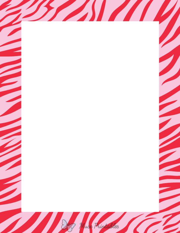 Pink And Red Zebra Print Border