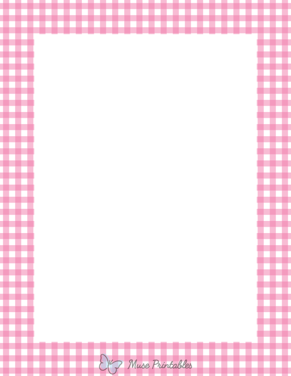 Pink And White Gingham Border