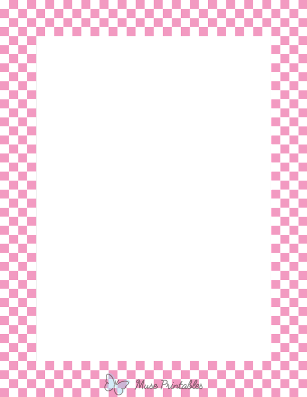 Pink and White Mini Checkered Border