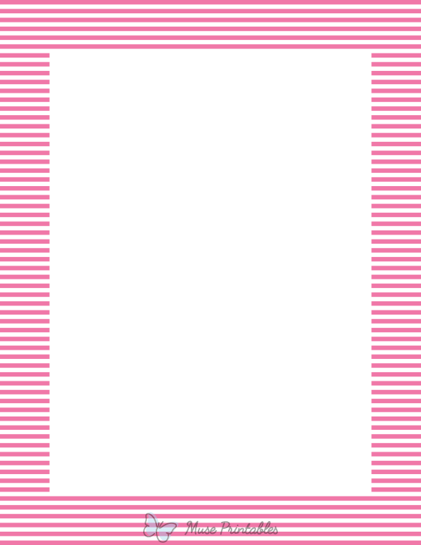 Pink And White Mini Horizontal Striped Border