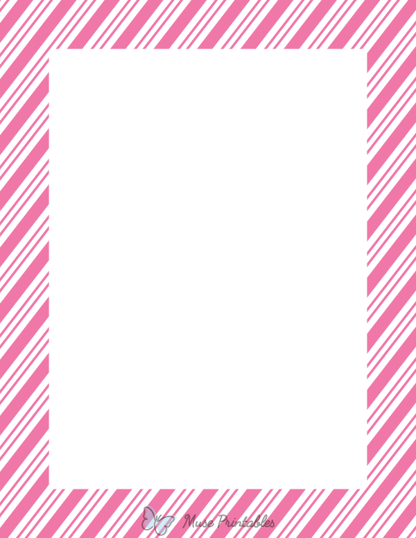 Pink and White Peppermint Stripe Border