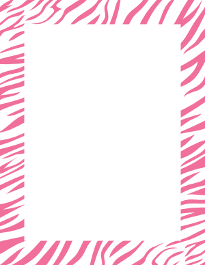 Pink And White Zebra Print Border