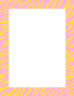 Pink And Yellow Zebra Print Border