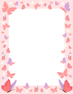 Pink Butterfly Border