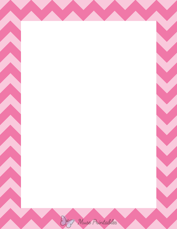 Printable Pink Chevron Page Border