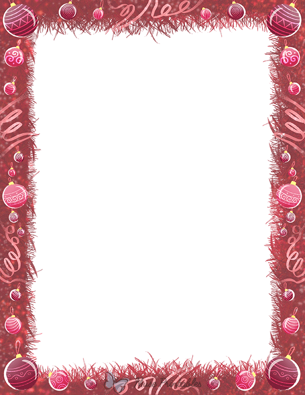 Pink Christmas Ornament Border