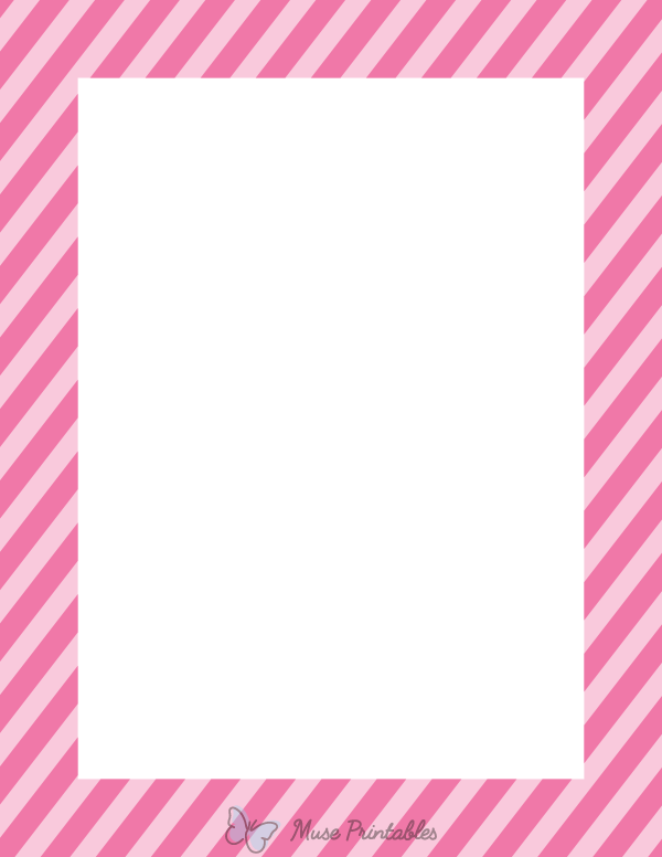 Pink Diagonal Striped Border