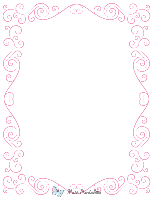 Pink Elegant Swirl Border
