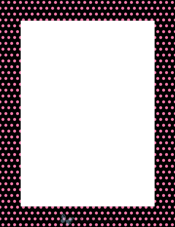 Pink on Black Mini Polka Dot Border