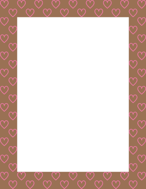 Pink On Coffee Heart Outline Border