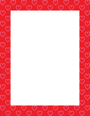 Pink On Red Heart Outline Border
