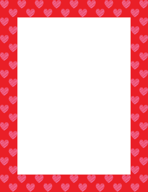 Pink On Red Heart Scribble Border