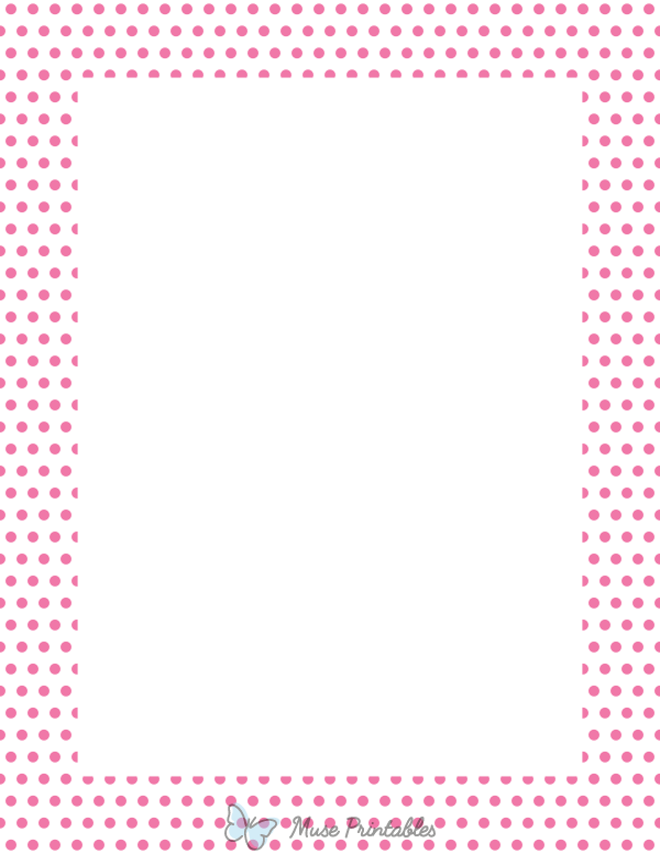 Pink on White Mini Polka Dot Border
