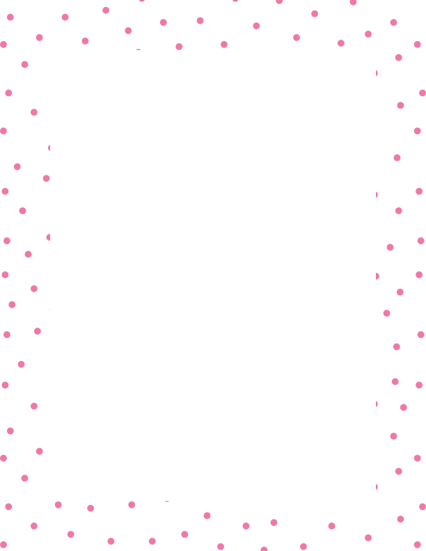 Pink on White Random Mini Polka Dot Border