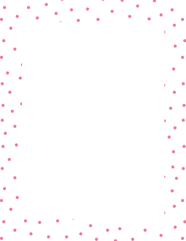 Pink on White Random Mini Polka Dot Border