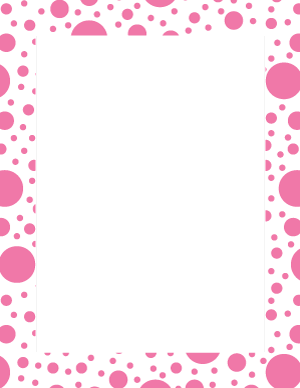 Pink on White Random Polka Dot Border