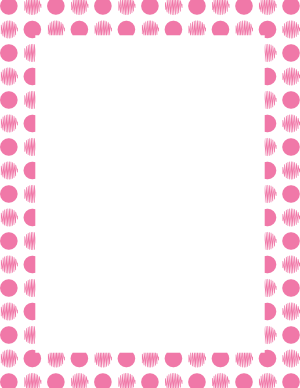 Pink on White Scribble Polka Dot Border