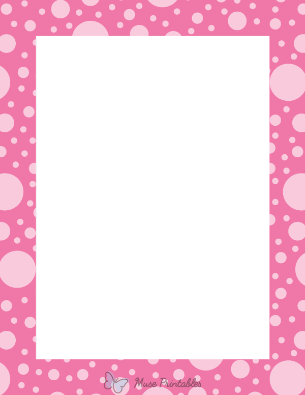 Pink Random Polka Dot Border
