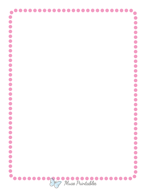 Pink Rounded Medium Dotted Line Border