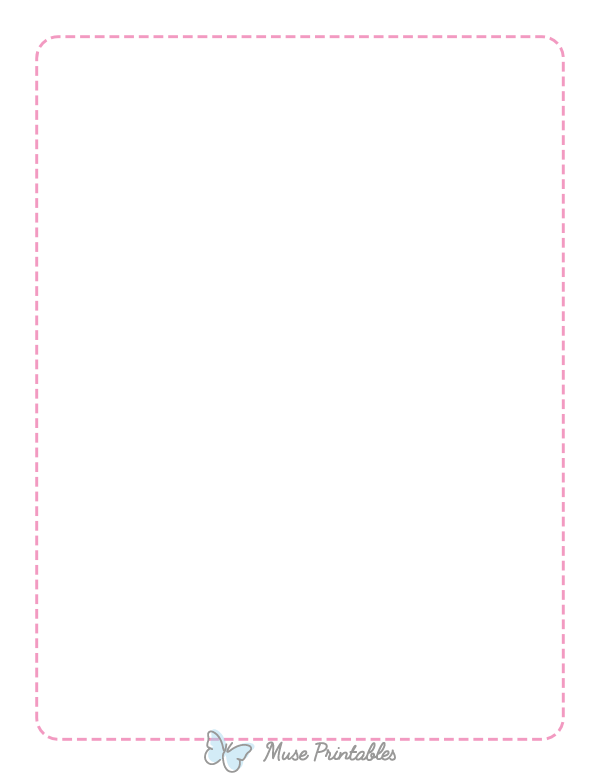 Pink Rounded Thin Dashed Line Border