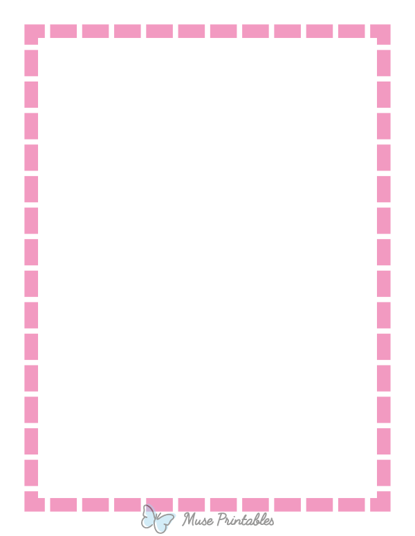 Pink Thick Dashed Line Border