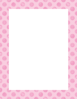 Pink Watercolor Polka Dots Border