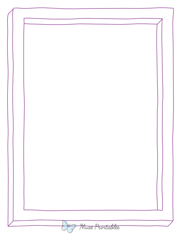 Purple 3d Doodle Frame Border
