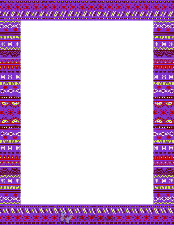 Printable Purple African Page Border