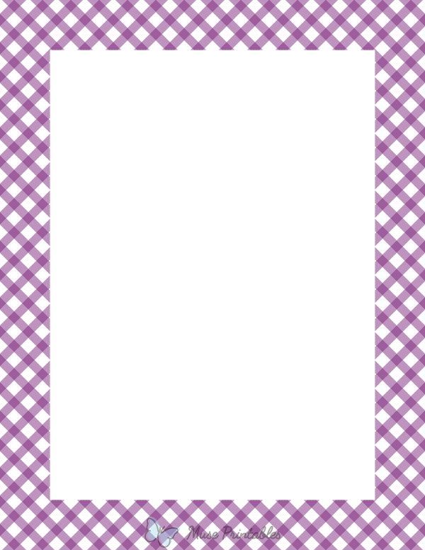 Purple And White Diagonal Gingham Border