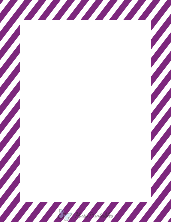 Purple And White Diagonal Striped Border