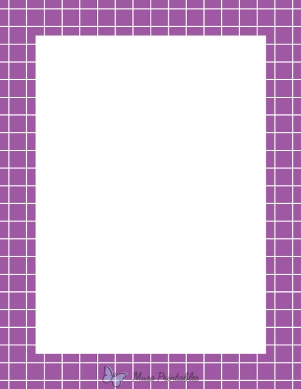 Purple and White Graph Check Border